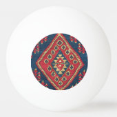Türkischer Kilim Tepet Rug Antique Red Blue Tischtennisball (Vorderseite)