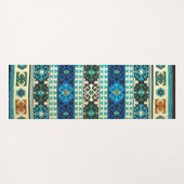 Türkischer Kilim Tepet Rug Blue Green Yogamatte (Rückseite (Horizontal))