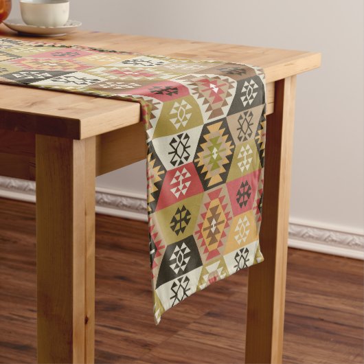 Türkischer Kilim-Tribal Vintag Kurzer Tischläufer (Beispiel)