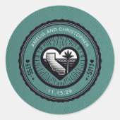 Türkischer Pass für Kalifornien Runder Aufkleber (Vorderseite)