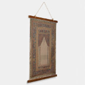 Türkischer Rug Ottoman Beige Brown Wandteppich Mit Holzrahmen (Gewinkelt)