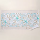Türkischer Sand Strand Monogram Beach Handtuch (Vorderseite)