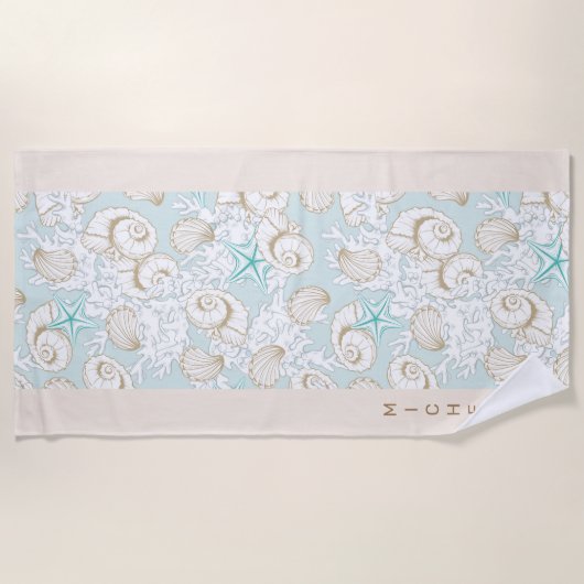 Türkischer Sand Strand Monogram Beach Handtuch (Vorderseite)