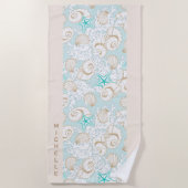 Türkischer Sand Strand Monogram Beach Handtuch (Vorderseite)