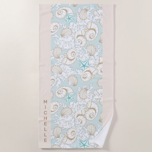 Türkischer Sand Strand Monogram Beach Handtuch (Vorderseite)