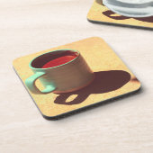 Türkischer Tasse-Cup mit Kaffee-Rich Foie Getränkeuntersetzer (Linke Seite)