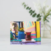 Türkischer Tee in Istanbul, Türkei Postkarte (Stehend Vorderseite)