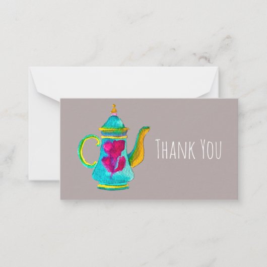 Türkischer Teekessel in Whimsikfarbe Mitteilungskarte (Vorderseite)