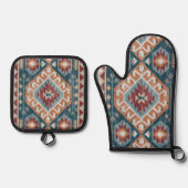 Türkischer Teppich Rug Antiker Kilim Kabristan Ofenhandschuh & Topflappen-Set (Vorderseite)