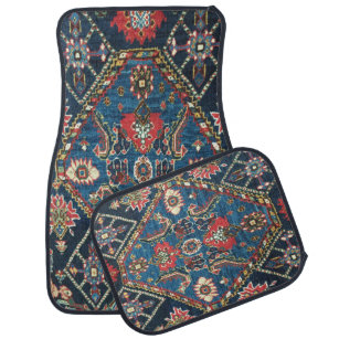 Türkischer Teppichboden aus der Antike, blau Autofußmatte