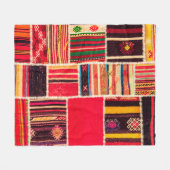 Türkischer Teppichboden handgefertigt. Patchwork Fleecedecke (Vorderseite (Horizontal))