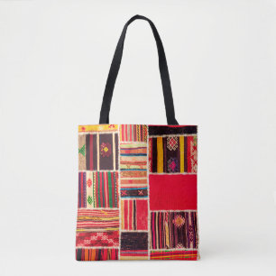 Türkischer Teppichboden handgefertigt. Patchwork Tasche