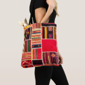 Türkischer Teppichboden handgefertigt. Patchwork Tasche (Von Nahem)