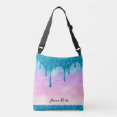 *~* Türkischer Tropfen Glitzer Pastel Pink Ombre S Tragetaschen Mit Langen Trägern (Vorderseite)