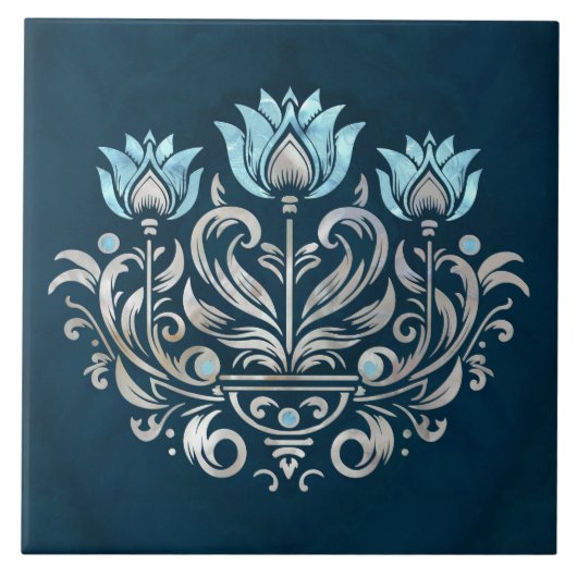 Türkischer Tulpe Ottoman inspiriert Fliese (Vorderseite)