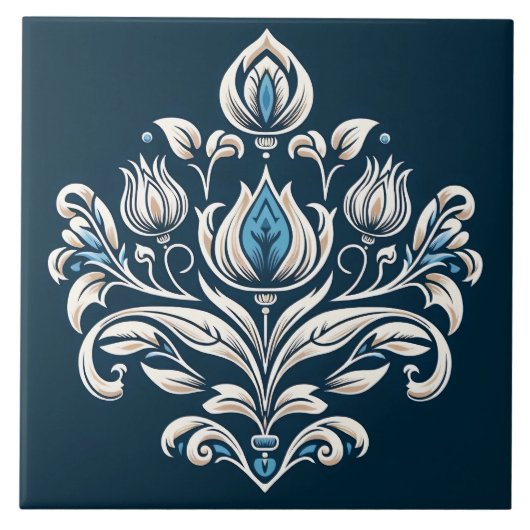 Türkischer Tulpe Ottoman inspiriert Fliese (Vorderseite)