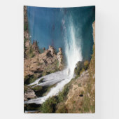 Türkischer Wasserfall Duden mit mediterranem Meer Banner (Vertikal)