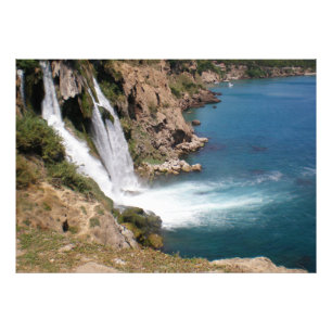 Türkischer Wasserfall Duden mit mediterranem Meer Fotodruck