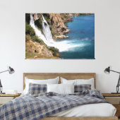 Türkischer Wasserfall Duden mit mediterranem Meer Leinwanddruck (Insitu (Schlafzimmer))