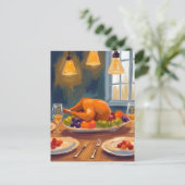 Türkisches Abendessen | Happy Thanksgiving Painted Postkarte (Stehend Vorderseite)