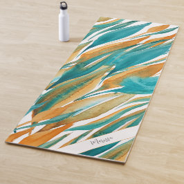 Türkisches Abstraktes Herbst Kunst Mit Monogramm Yogamatte