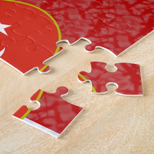 Türkisches Angel Schwarzes Haar mit Fahne verkleid Puzzle (Seite)