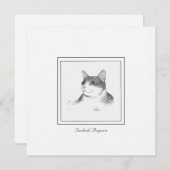 Türkisches Angora-Katzenbild auf einer flachen Kar Mitteilungskarte (Vorne/Hinten)