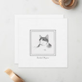 Türkisches Angora-Katzenbild auf einer flachen Kar Mitteilungskarte (Vorderseite/Rückseite Beispiel)