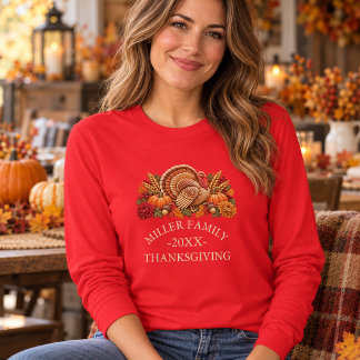 Türkisches benutzerdefiniertes Familien-Erntedankf T-Shirt
