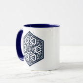 Türkisches blaues Geschirr mit orientalischem Desi Tasse (Vorderseite Links)