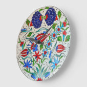 Türkisches Blumendesign Große Wanduhr (Winkel)