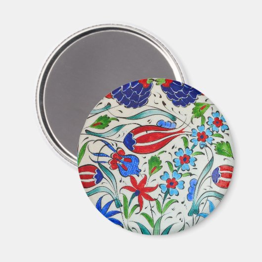 Türkisches Blumendesign Magnet (Vorderseite/Rückseite)