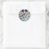 Türkisches Blumendesign Runder Aufkleber (Tasche)