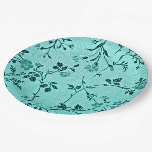 Türkisches Blumenmuster Pappteller (Schrägansicht)