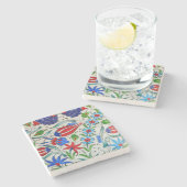 Türkisches Blumenmuster Steinuntersetzer (Seitenansicht)