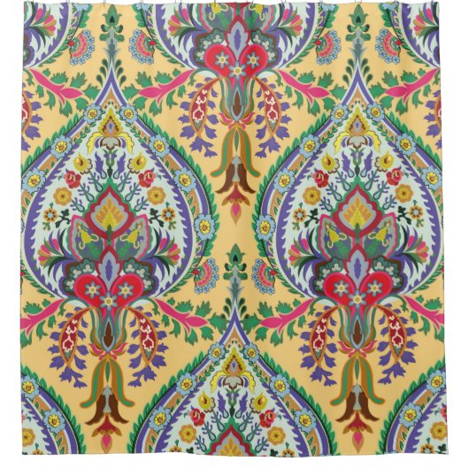 Türkisches Dekorationsmuster, nahtlos. Vintager Is Duschvorhang (Vorderseite)