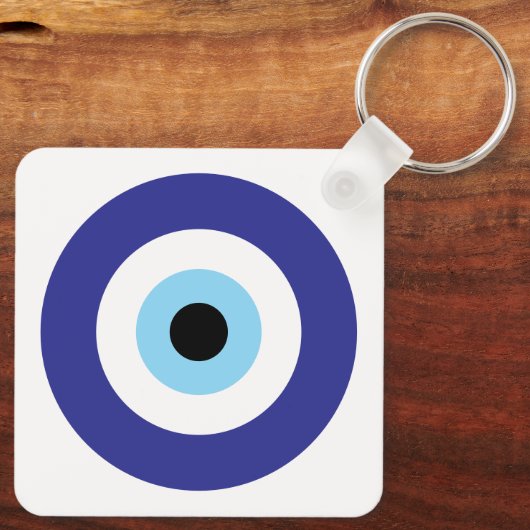 Türkisches Evil Eye Blue Mati Symbol Glücksbringer Schlüsselanhänger (Rückseite)