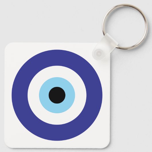 Türkisches Evil Eye Blue Mati Symbol Glücksbringer Schlüsselanhänger (Rückseite)