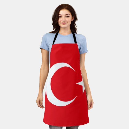 Türkisches Flag auf der Schürze von Mehrdruck (Getragen)