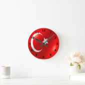 Türkisches Flag-Design Runde Wanduhr (Zuhause)