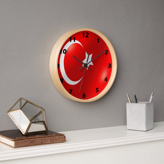 Türkisches Flag-Design Uhr (Büro)