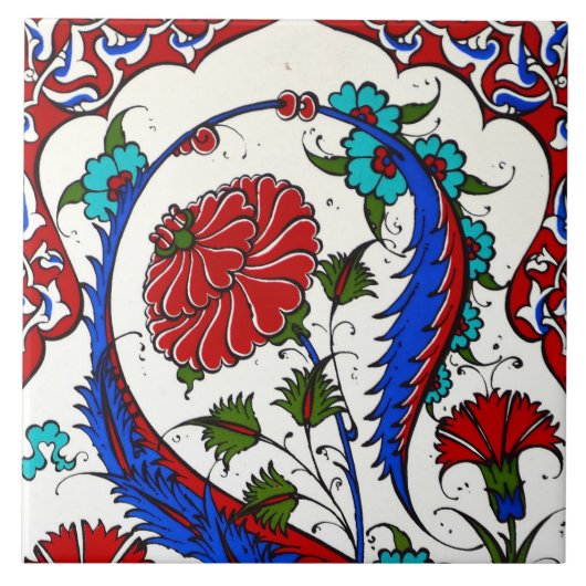 türkisches florales Design Fliese (Vorderseite)