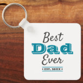 Türkisches Foto Bester Vater je Typografie Moderne Schlüsselanhänger (Vorderseite)