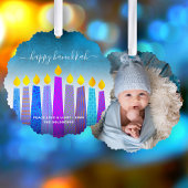 Türkisches Foto Hanukkah Menorah Candles Moderne Ornament Karte