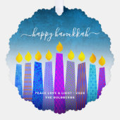 Türkisches Foto Hanukkah Menorah Candles Moderne Ornament Karte (Vorderseite)