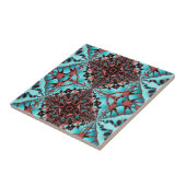 Türkisches Fraktal Star Blast Fliese (Seite)