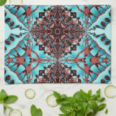 Türkisches Fraktal Star Blast Geschirrtuch (Gefaltet)