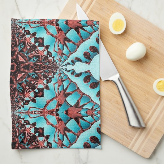 Türkisches Fraktal Star Blast Geschirrtuch (Viertel Falte)