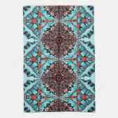 Türkisches Fraktal Star Blast Geschirrtuch (Vertikal)