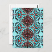 Türkisches Fraktal Star Blast Postkarte (Vorne/Hinten)